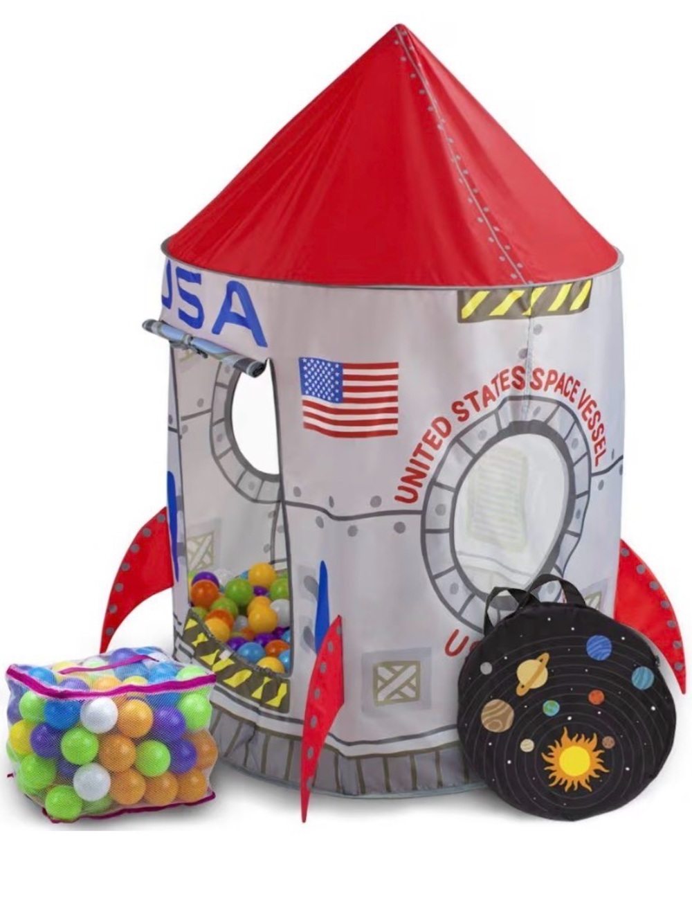 Kids Rocket Play Tent - USA Space Rocket - Imagination Generation - Picture 3 of 5